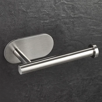 

No Drilling Wall Mount Toilet Paper Self Adhesive Stainless Steel Bathroom Durable Strong Seamless Easy Mount Rust Proof
