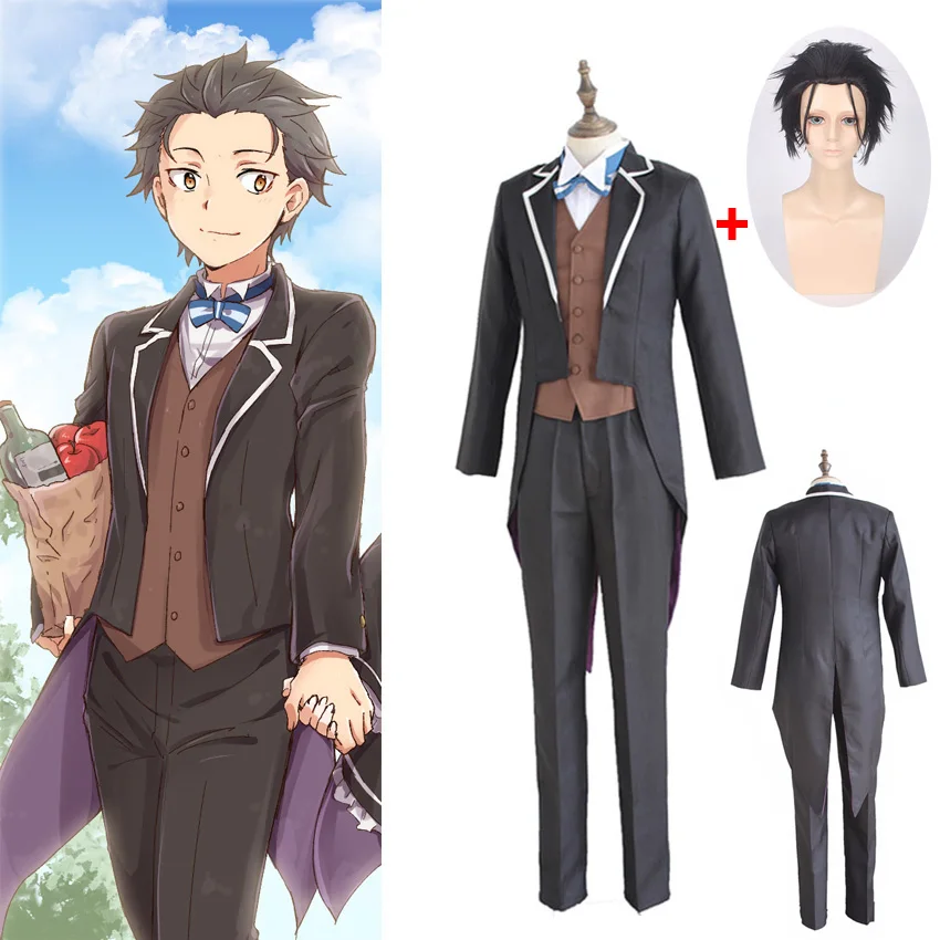Re Zero Kara Hajimeru Isekai Seikatsu Subaru Natsuki Cosplay Halloween Costume Jacket Coat And Long Pants Suit Uniform And Wig Anime Costumes Aliexpress