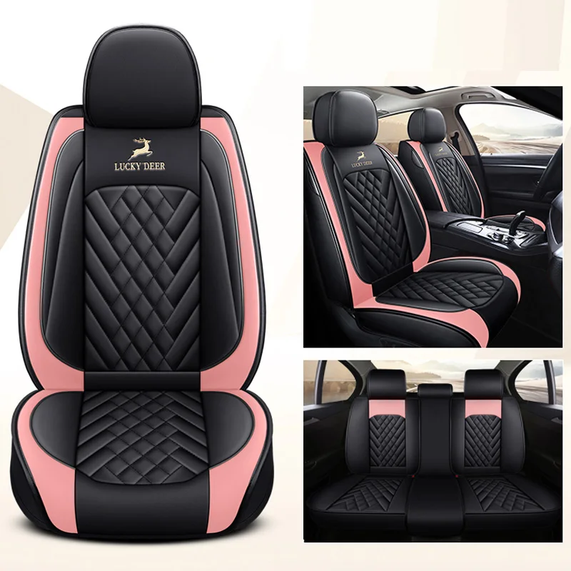 

Car Seat Cover Front/Rear Vehicle Cushion Not Moves Universal Pu Leather Black/Red Non-Slide For JEEP Cherokee M11 X45