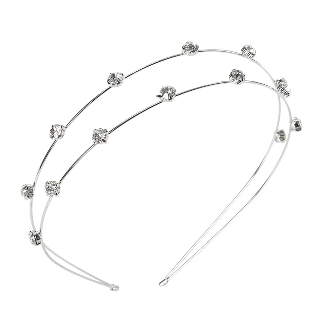 MOLANS Crystal Headband For Women Butterfly Double Hairband Moon Star Inlaid Rhinestone Hair Bands Hair Accessories white