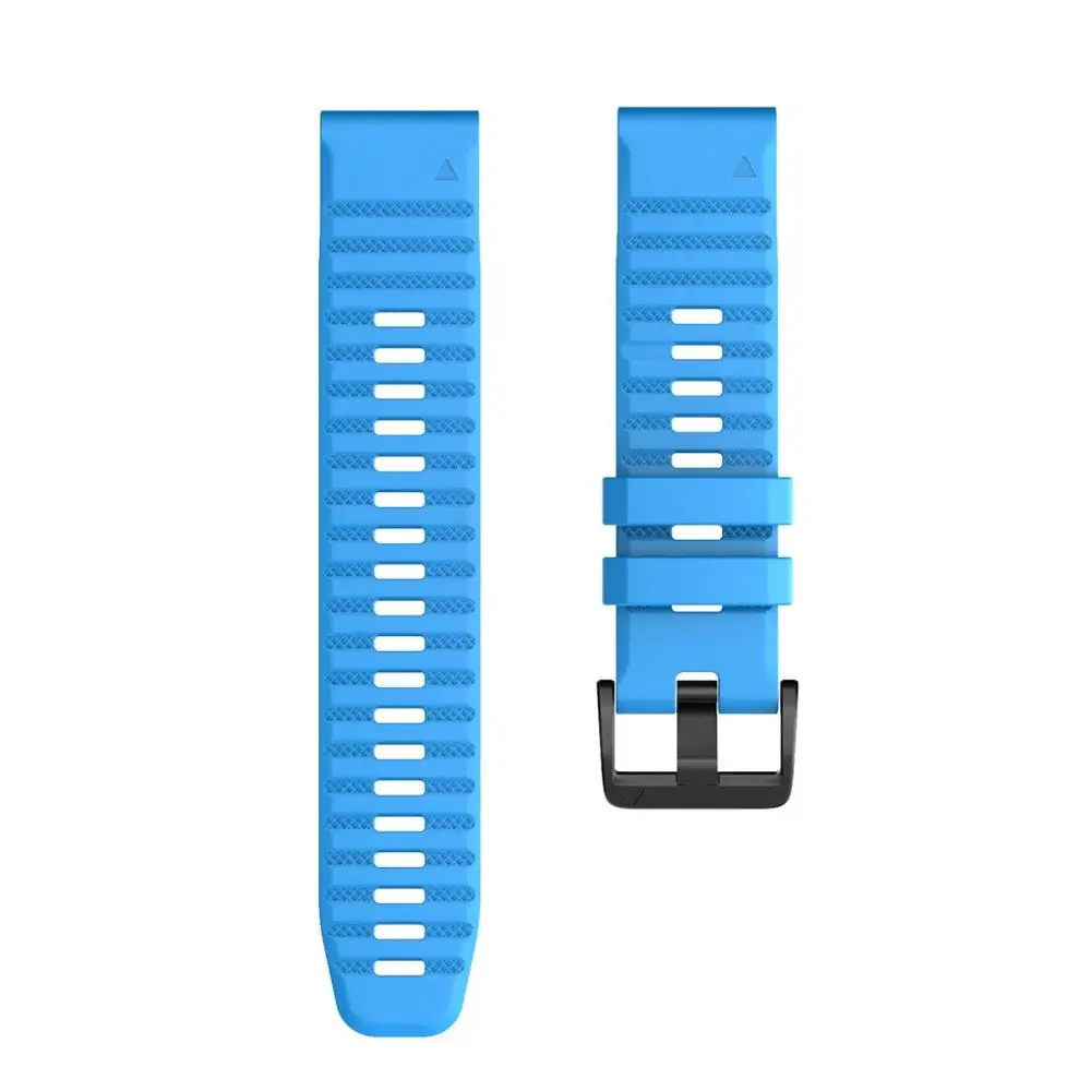 New 26mm 22mm Silicone Wrist Strap for Garmin Fenix 6X 6 Pro Band for Fenix5 5X Plus 3HR Watch Accessoris Easy fit Watchband - Цвет: Blue