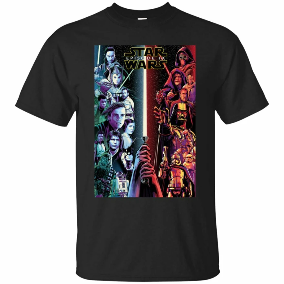 

Star Wars 9 T-Shirt Hot 2019 The Rise Of Skywalker Fight Poster Men Black S-5Xl Gym Tee Shirt