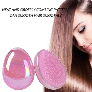 

Egg Round Shape Fashion Brush Hair Handle Shower Styling Salon Smoothing Anti-static Comb Tool Magic Hair Detangling N4T1