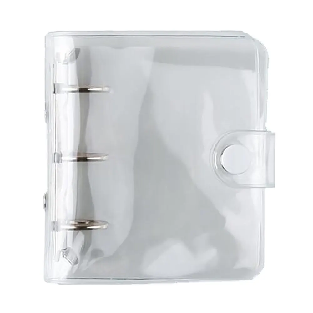 Creative Transparent 3 Ring Mini Loose-leaf Hand Book Student Portable Notebook Ring Binder Kawaii Office Supplies