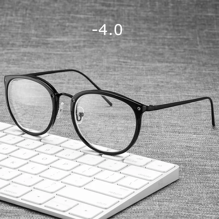 UVLAIK законченная близорукость оправа для очков, прозрачные женские очки, оптическая оправа, очки для близорукости 1-1,5-2-2,5-3-3,5-4 - Цвет оправы: BLACK400