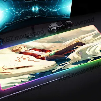

XGZ Large RGB Mouse Pad Lock Edge Popular Anime Demon Fox Custom Computer Keyboard Desk Mat Rubber Non-slip for Dota Csgo Gamer