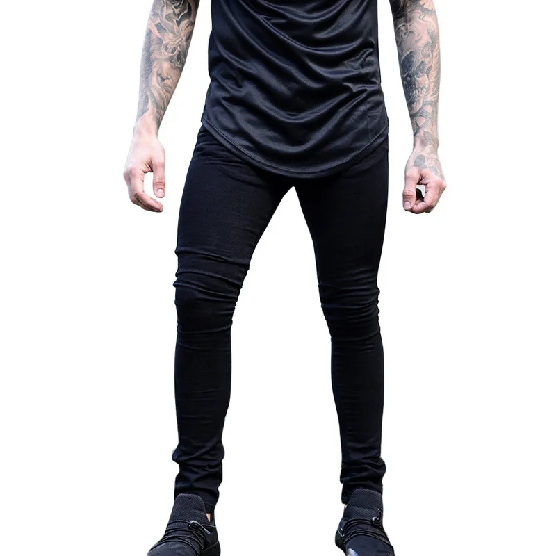 Black Style 1 Качественные джинсы, винтажные обтягивающие джинсы, Мужские повседневные джинсовые брюки, Стрейчевые джинсовые брюки, Осенние уличные узкие джинсы, брюки - Цвет: Black Style 1