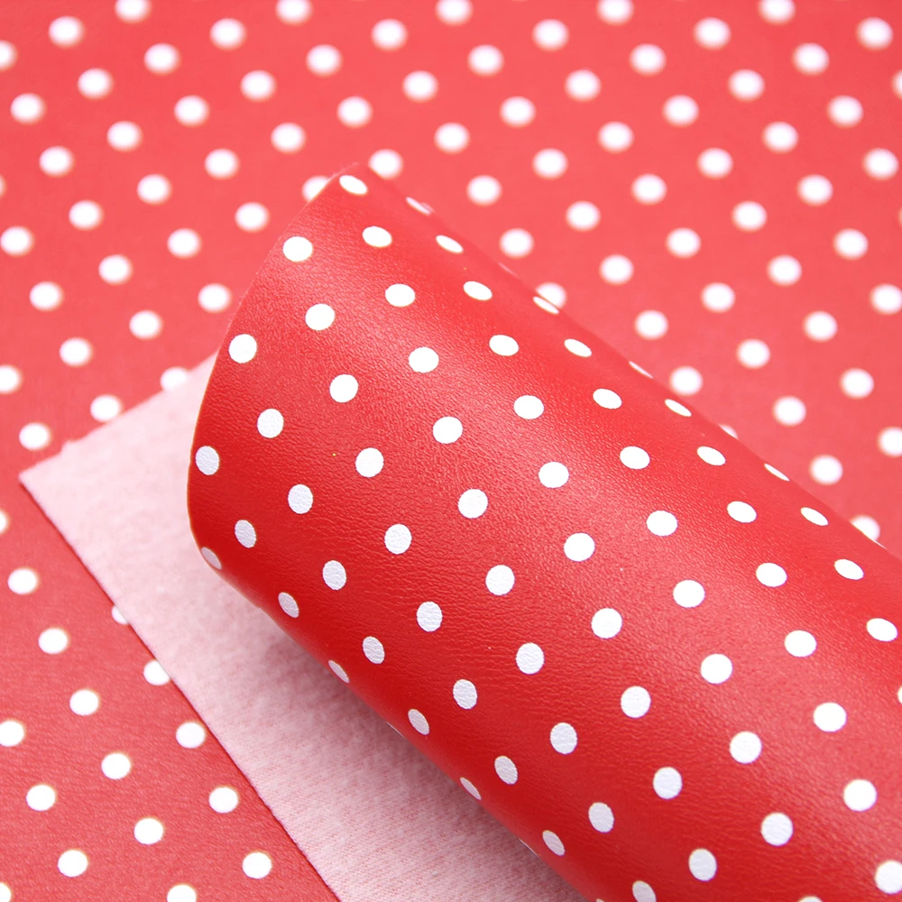 

30*140cm Dot Printed Faux Leather Fabric for Bows Leatherette Fabric Leer Stof DIY Handmade Materials Handbag Shoes,1Yc7823
