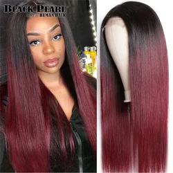 Burgundy 99J Lace Front Wig Red Wig 1B 99J Ombre Human Hair Wig Straight Lace Front Human Hair Wigs Brazilian Lace Wigs