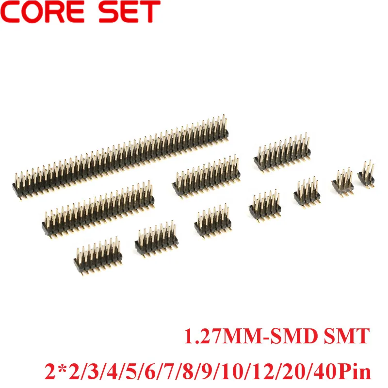 20 шт. SMD SMT 2*2/3/4/5/6/7/8/9/10/12/16/20/40/ PIN двухрядный штырьковый разъем 1 27 мм штепсельный