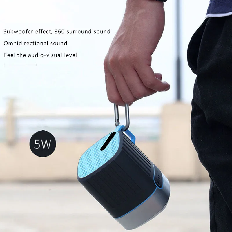 Водонепроницаемый светодиодный беспроводной Bluetooth динамик переносной сабвуфер открытый мини стерео беспроводной динамик персональный стерео