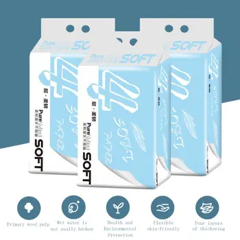 

4 Ply 6 Rolls Coreless Toilet Paper Bulk Rolls Bath Tissue Bathroom White Soft~# A