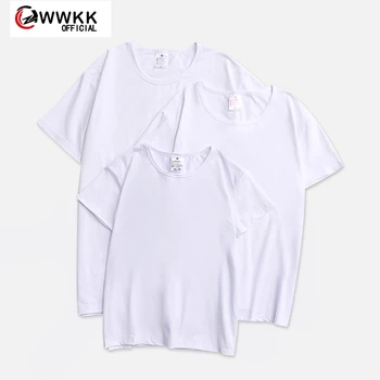 

WWKK 2020 new Fashion pure color Cotton O-Neck T-shirt Men and Women Short Sleeve Slim Tshirts S- 4XL Female Summer Clothes