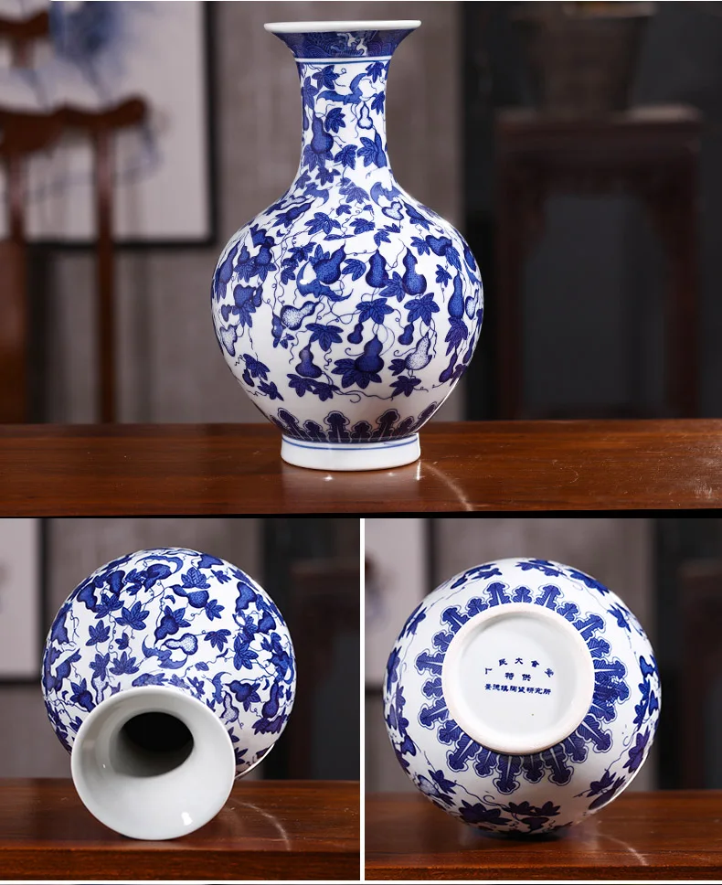Китай(материк) синяя и белая фарфоровая ваза дракон Цветочные Ландшафтный дизайн Настольный Керамика ваза для украшения интерьера китайская Дизайнерская обувь в стиле ретро