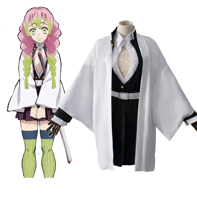 

Japan Hot Anime Cosplay Demon Slayer Kanroji Mitsuri Cosplay Costume Set Kimetsu no Yaiba Men Kimono Costume Halloween Party Cos