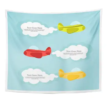 

Aeroplane Nursery of Cute Airplanes with Clouds Plane Boy Party Birthday Home Decor Tapestry Wall Hanging for Living Room