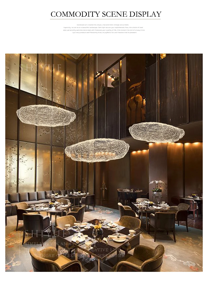 Modern cloud chandelier creative starry light design personality hotel restaurant bar indoor gold Gypsophila Chandeliers small chandeliers