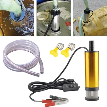 

Portable Mini 12V 24V DC Electric Submersible Pump For Pumping Diesel Oil Water Aluminum Alloy Shell 12L/min Fuel Transfer Pump