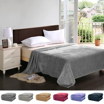 

Soft Warm Solid Warm Micro Plush Fleece Blanket Large Blankets Super Throw Rug Sofa Bedding Baby Blanket 6 Colors Available D30