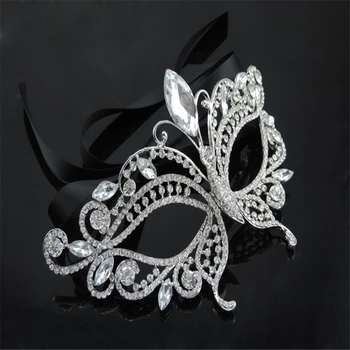 

1-piece holiday party mask with rhinestones, European and American masquerade supplies, mysterious and creative explosions