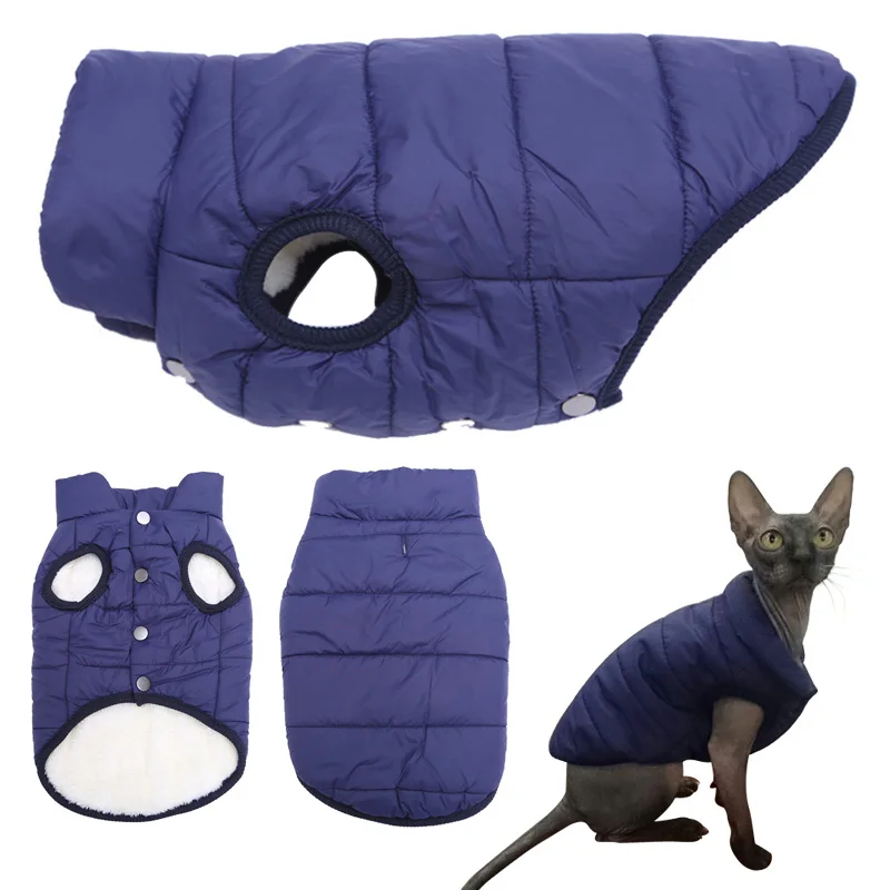 Одежда для кошек осень-зима теплая одежда и собак Sphynx мягкий флисовый жилет