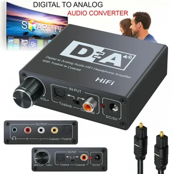 

Digital Optical Toslink Coaxial to Analog Audio Converter RCA L/R 3.5mm Aluminum Digital To Analog Converter Adapter Accessories