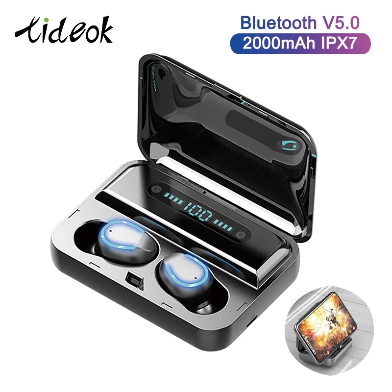 Новинка, Bluetooth наушники, мини светодиодный дисплей, наушники, стерео звук, 2000 мА/ч, внешний аккумулятор, беспроводные гарнитуры, спортивные с микрофоном