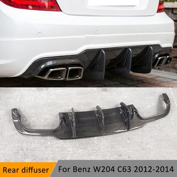 

Carbon Fiber Rear Lip Diffuser for Benz C Class W204 C63 AMG Sport 2012-2014 Fins Shark Style Skid Plate Car Bumper Guard