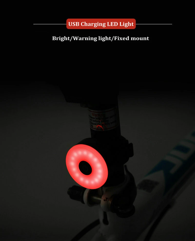 Bicycle Flashlight Waterproof LED Charging Cycling Taillight for Mountain Road Bike Safety Warning Lamp Rear Light 5 Mode (1)