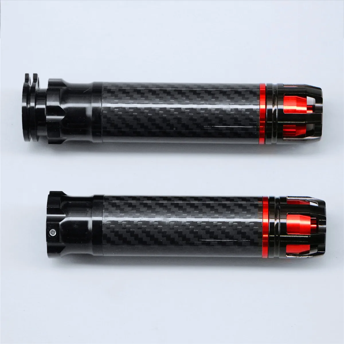 7/" 22 мм ЧПУ углеродного волокна занос мотоцикла Руль рукоятки для Kawasaki Ninja 250 300 ex300 z250 250R 300 650 ZX6R ZX7R ZX10R ZX9R - Цвет: red 01