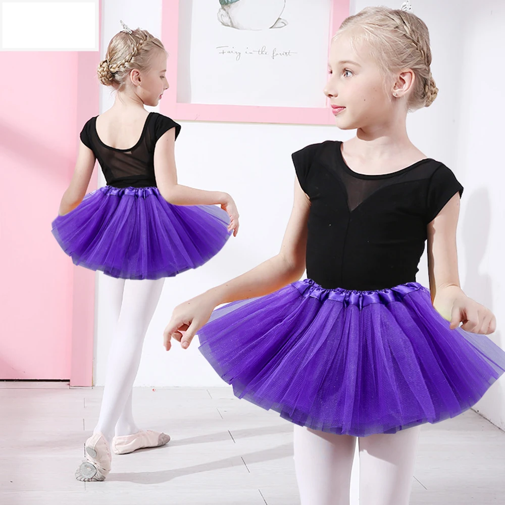 2-8 Years Girls Skirts Ballet tutu Polyester 5 Color Black Pink Red Purple White Dancewear Lace Mini Tutu Skirt New D30