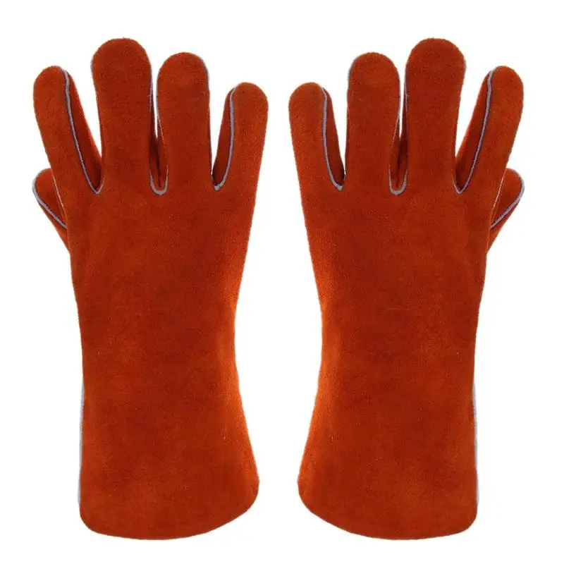 

Welding Work Safety Gloves Cow Split Neck Leather Heat Resistant Gloves