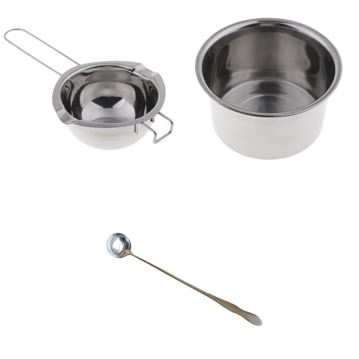 3pcs Stainless Steel Candle Wax Melting Pot Double Boiler Stirring Spoon DIY