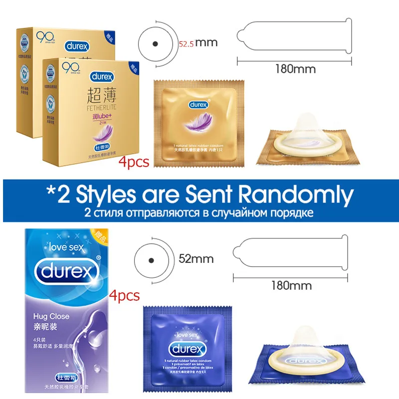 Durex Condom 100 Pcs For Sex 4 Types Natural Latex Extra Lubricated Contraception Cock Penis Sleeve Condoms Sexual Toys For Man 6
