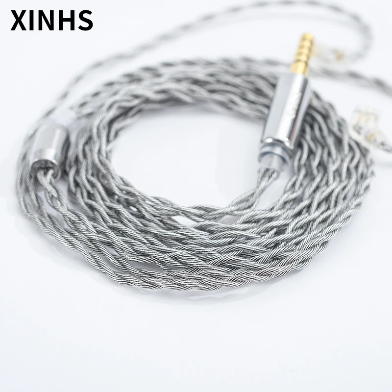 Banhado a Prata Fones de Ouvido Cabo de Atualização de Áudio Núcleos Grafeno Liga Mmcx 0.78mm 2 Pinos Substituição 4 Fio - Image 6
