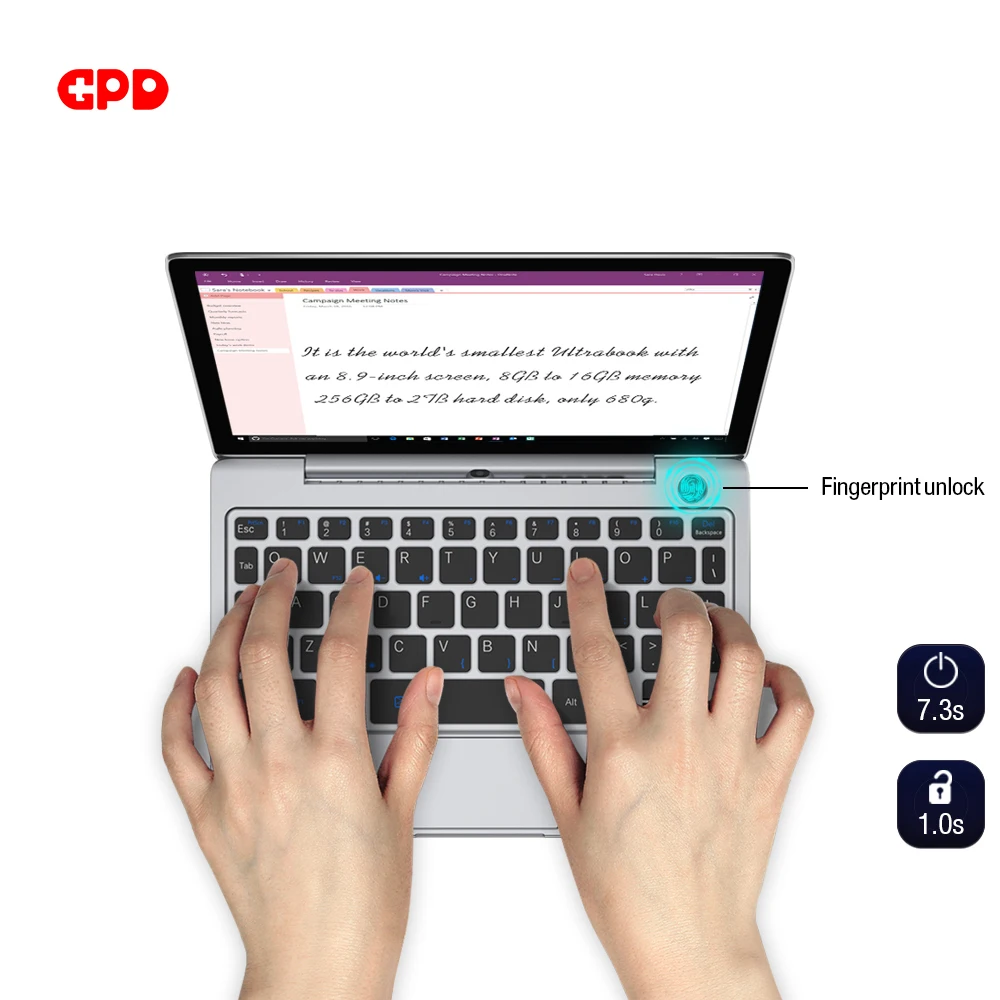 Карманный ноутбук GPD Pocket 2 Max сенсорный экран 8 9 дюйма intecore Celeron y ГБ 256 карманный