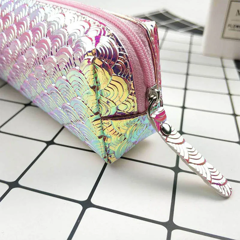 Fish Scale Sequins Pencil Case Girls Cosmetic Bags for Women Fashion Shining Storage Pen Bag Fashion Clutch Makeup Pouch