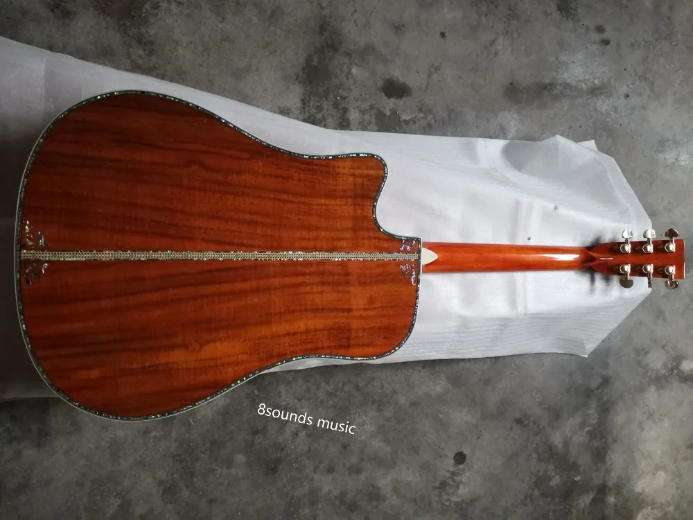 Профессиональная акустическая гитара dreadnought 41 дюймов solid koa fancy акустическая электрогитара