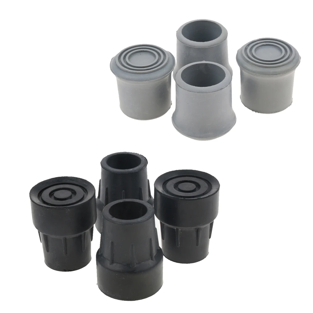8pcs Rubber Crutch Ferrules Walking Stick Cane Trekking Poles Tips Foot Replacement Cane Tips 2.2 cm / 0.86 inch Inner Diameter 