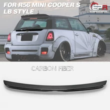Автомобиль-Стайлинг для R56 Mini Cooper S LB Стиль углеродного волокна задний Средний спойлер(только 3 дверной Люк) глянцевая отделка багажник сплиттерная губа
