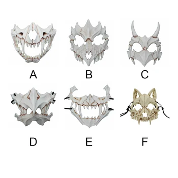 

Men Women Adults Dragon Party Props Festival Decor Halloween Face Cover Reusable Resin Cosplay Lightweight Costume Dress Up
