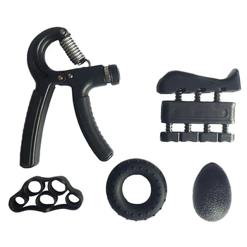 

5PC Gym Fitness Adjustable Hand Grip Set Finger Forearm Strength Muscle Recovery Trainer Silicone Heavy Hand Gripper Exerciser