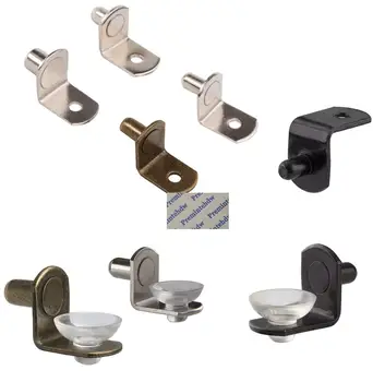 

100Pcs/Lot Premintehdw Cabinet cupboard Closet L Shelf Holder support plug Studs Nickel Bronze Plated Glass shelf Suction Cup