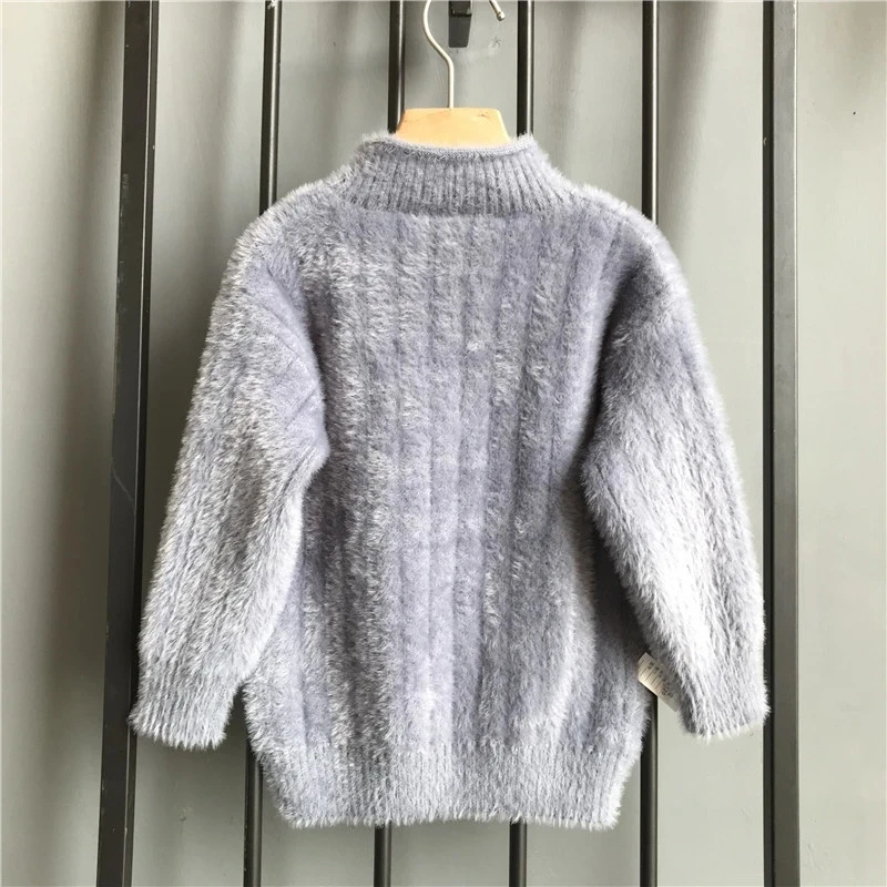 

New Sweater Girls and Boys Thickening Bottoming Shirt Children's Hedging Autumn and Winter Baby Sweater Mink Velvet HPY055