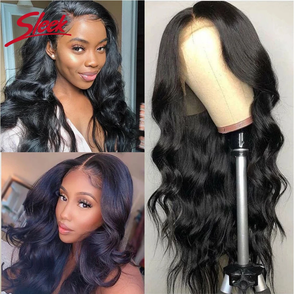 

Sleek T lace Front Wigs Brazilian Body Wave Wigs 13x4x1 Lace Frontal Human Hair Wigs Natural Remy Hair Wigs