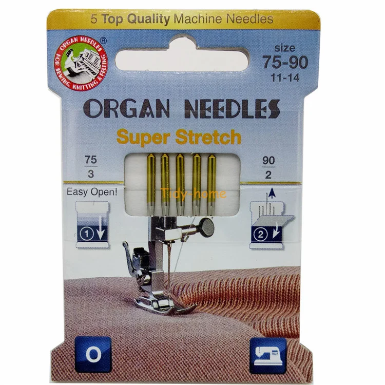 75-90 Paper Card 5 шт. HAX1SP высокое качество иглы organ супер стрейч эластичные трикотажные ткани иглы анти-перемычки иглы для бытовой швейной машины - Цвет: 75-90 Paper Card