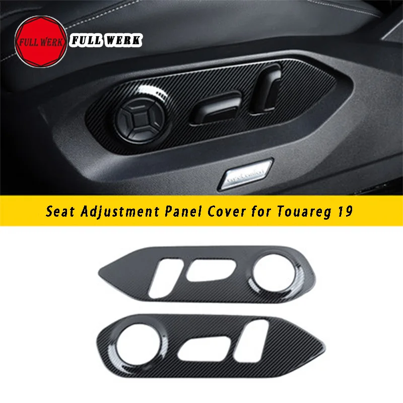 Carbon Fiber Texture 2 шт./компл. SS автокресло регулирующий переключатель Панель крышка украшения отделкой пайетками Стикеры аксессуары для Volkswagen VW Touareg - Название цвета: Carbon Fiber Texture