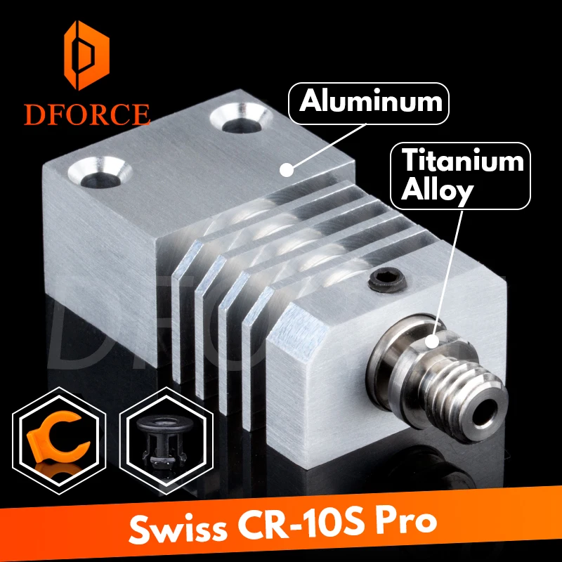 DFORCE Swiss CR10S PRO Hotend upgrade KIT прецизионный алюминиевый радиатор титановый Тепловой разрыв 3D принтер Hotend для CR-10S PRO