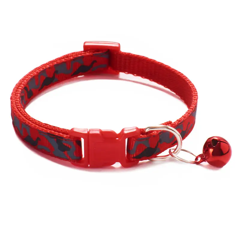 Camouflage Cat Collar With Bell Pet Dog Necklace Gatos Collier Chats Perro Supplies for Small Medium Kittin Chihuahua Pink Blue 5