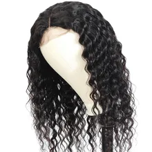 BUGUQI волосы человеческие волосы парики глубокая волна Wigs100% бразильские не-Реми волосы Glueless парик натуральный цвет кружева фронта человеческих волос парики